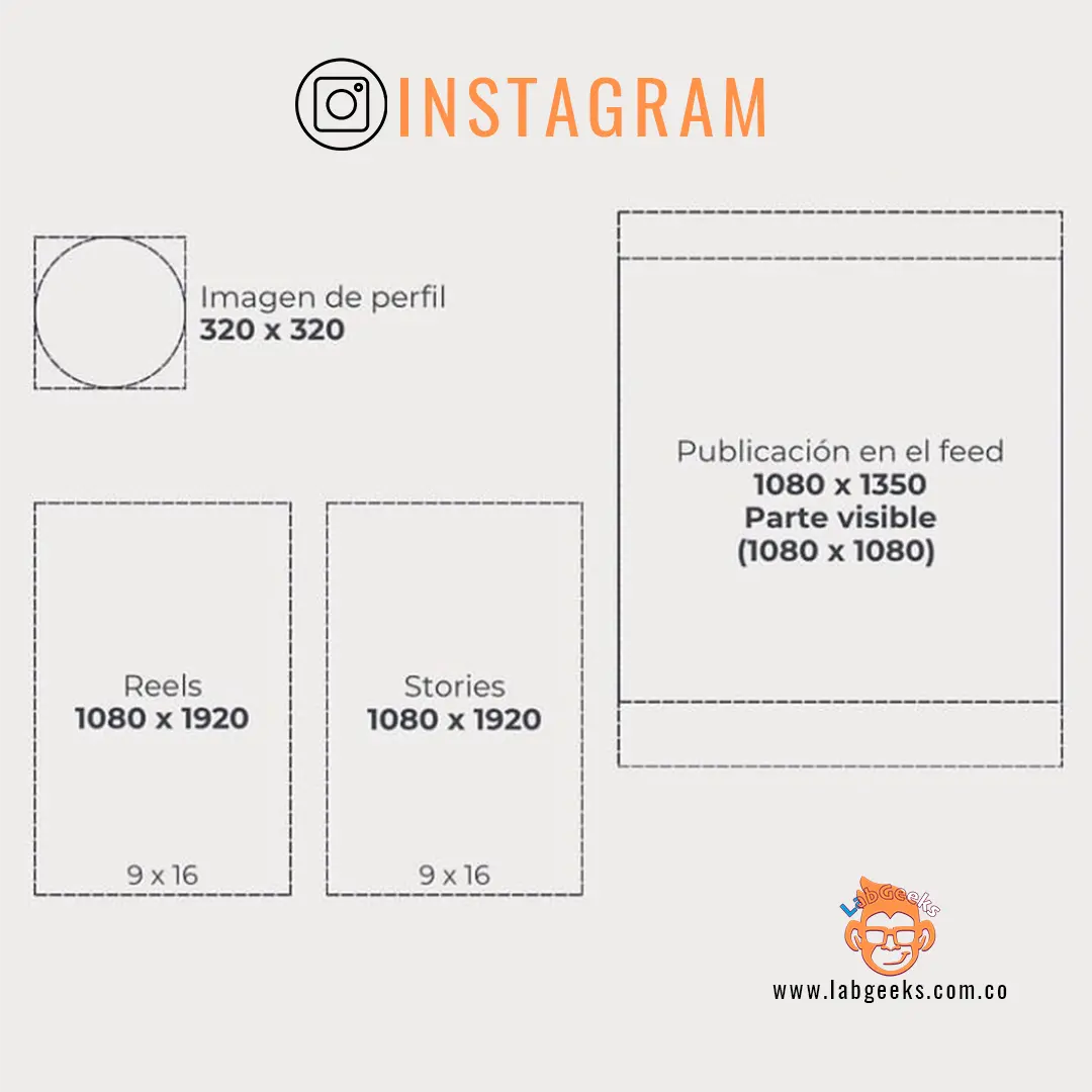 Medidas publicaciones en instagram